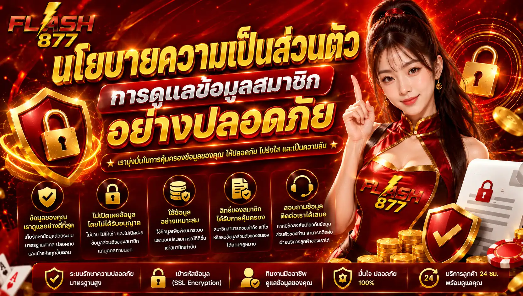 นโยบายความเป็นส่วนตัว flash877 การดูแลข้อมูลสมาชิกอย่างปลอดภัย